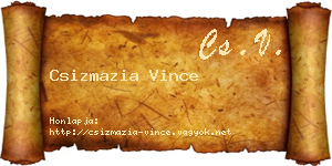 Csizmazia Vince névjegykártya